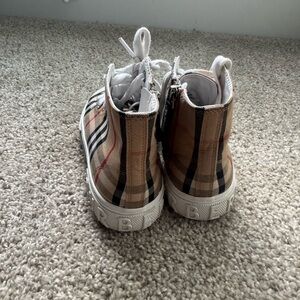 Burberry Kids Beige & Black Check High-Top Sneakers